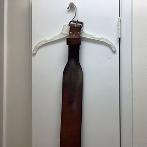 Vintage leather Altus weight training heavy lifting back support belt Large